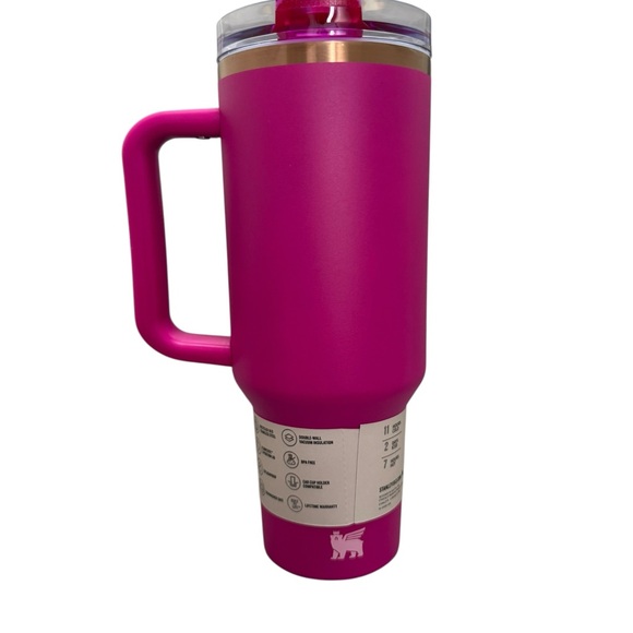 NWT Stanley Fuchsia Tumbler with Handle and Straw, 40 oz - Picture 2 of 7